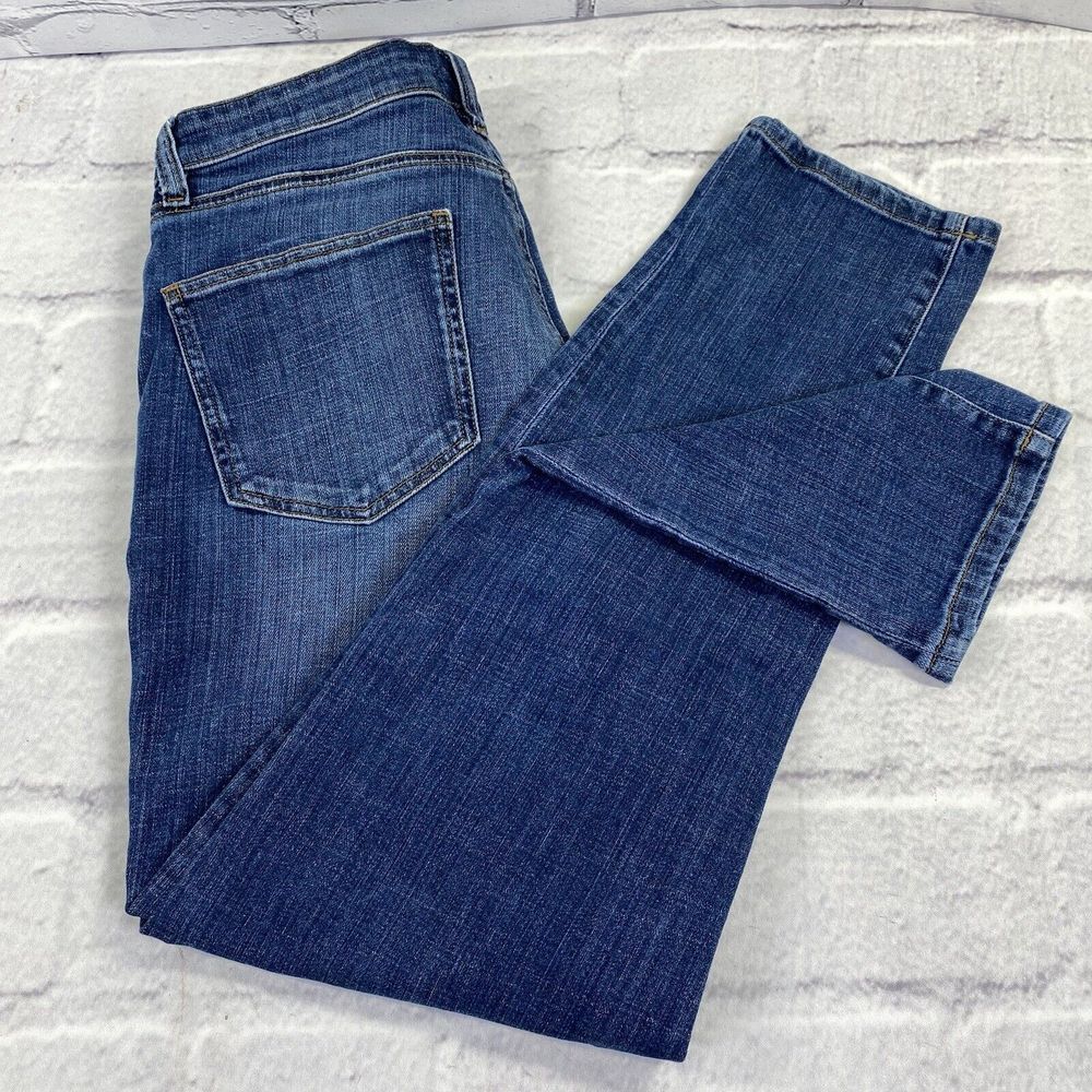 Eileen Fisher Womens Jeans Size 8 Organic Cotton Mid Rise Tapered Leg Med Blue - Picture 12 of 14